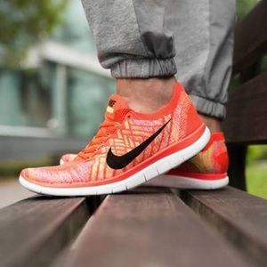 Nike Free 4.0 Flyknit Bright Crimson/Hot Lava
